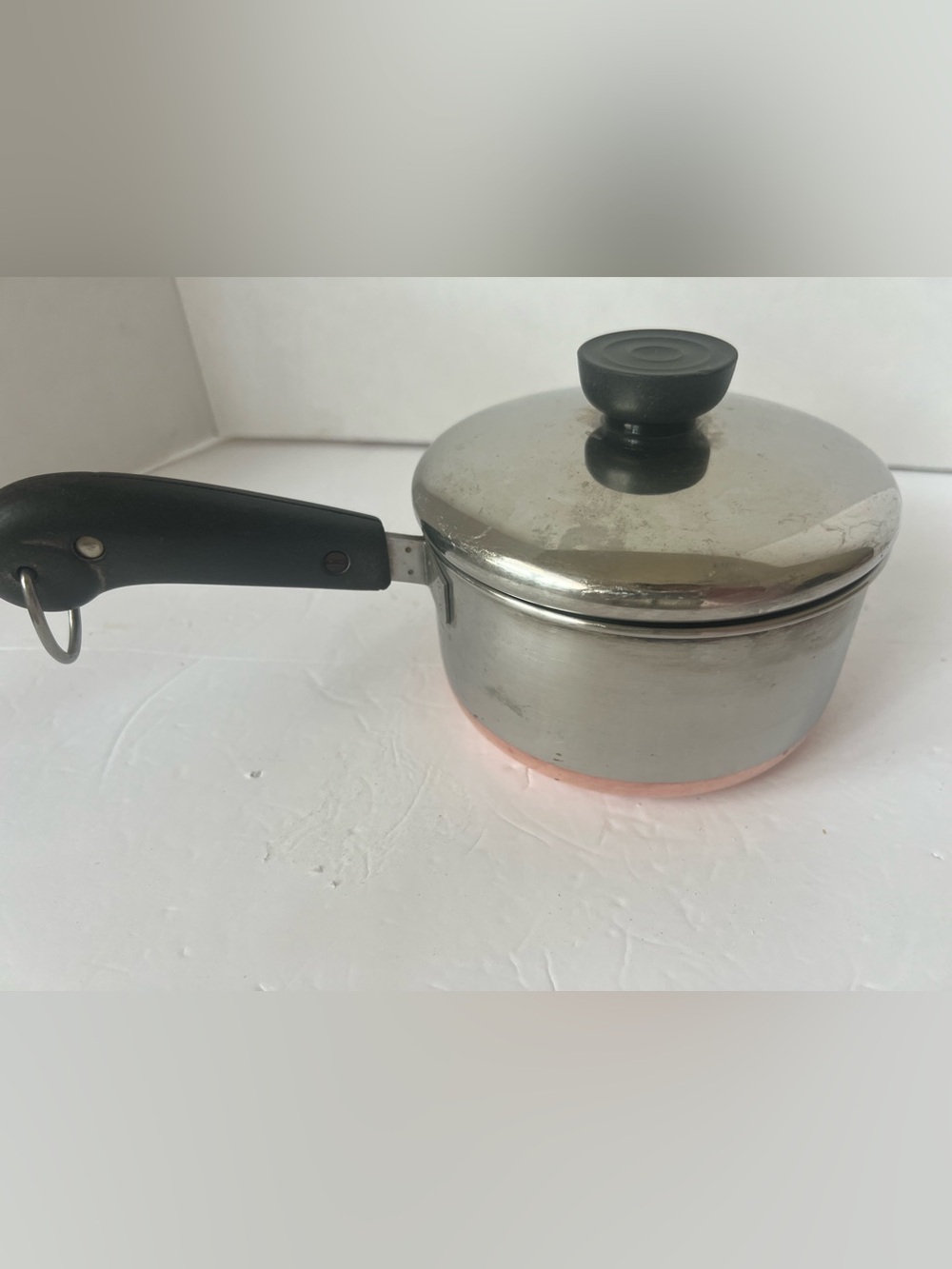 Vintage Revere Ware Saucepan/Lid 1801 Copper Bottom Circumference 5.5" Depth 3"